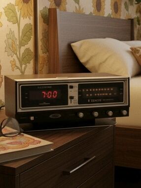 Vintage Zenith Retro MCM Solid State Circle of Sound AM FM Alarm Clock Radio